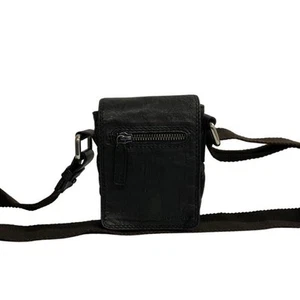 GIVENCHY Logo Canvas Leder Echt Mini Schultertasche Crossbody Sacoche Schwarz - Bild 1 von 24
