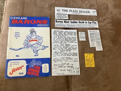 Cleveland Barons Quebec Aces AHL Calder Cup Program Ticket Stub April 16 1969 - Image 1 of 4