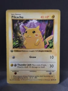 1st Edition Shadowless RED CHEEKS Pikachu 58/102 Base Set Rare 1999 Pokemon Card - Picture 1 of 8