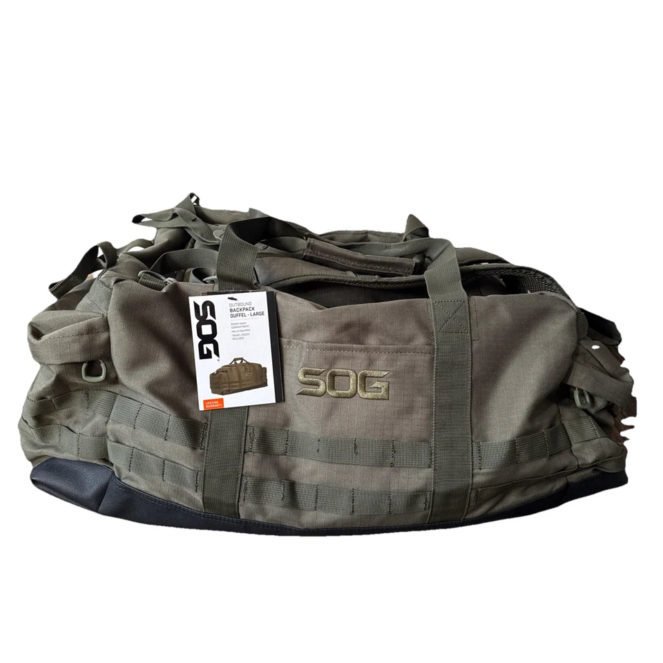 SOG Mochila Tática Grande Saída Duffel Molle Euip Bolsa de Engrenagem Verde Exército Nova Com Etiqueta - Imagem 1 de 4