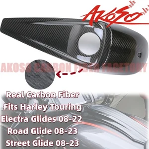 Carbon Fiber Dash Fuel Tank Cap Cover For Harley Touring Street Road Glide 08-23 - Foto 1 di 10