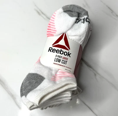Reebok Damas 8 Pk Corte Bajo Blanco Rendimiento Entrenamiento Calcetines Zapato Talla 4-10 ¡Nuevo! Foto 1 de 4