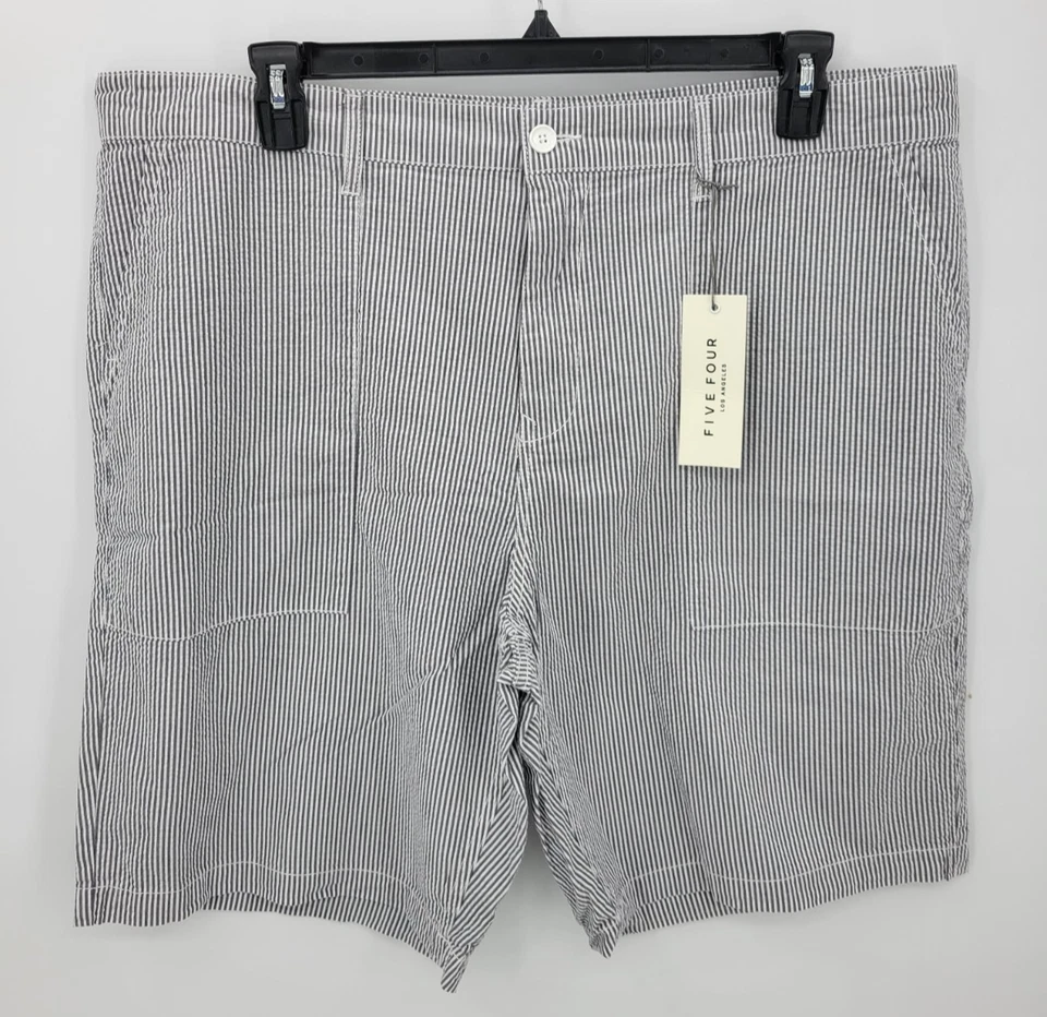 Pantalones Cortos Five Four Para Hombre 40 Gris Blanco Rayas Seersucker Clásico Preppy Náutico Foto 1 de 4