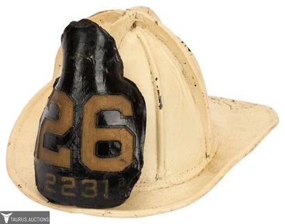 Vintage 1960s Cairns Leather Painted Firefighter Helmet & Neck Shield #26 2231 - Image 1 of 4