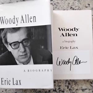 Woody Allen SIGNED Card Bio Movie Director Annie Hall Manhattan Photos  HC/DJ - Bild 1 von 8