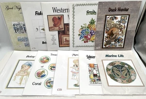 Menge 10 Kreuzstich verschiedene Motiv Designs Muster Basteln Neu #2 - Bild 1 von 16