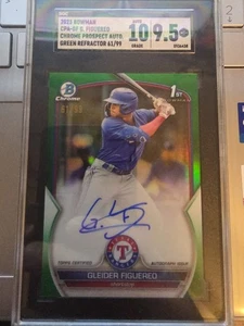 2023 Bowman Chrome Green Refractor Gleider Figuereo Auto /99 SGC 9.5 Auto 10 - Bild 1 von 2