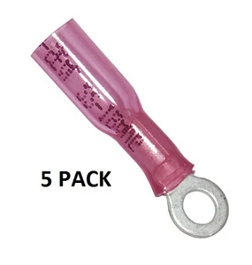 PAQUETE DE 5 - # 8 ANILLO TERMORRETRÁCTIL AISLADO TERMINAL NYLON ROJO 18-22GA 191640086-5PK - Imagen 1 de 2