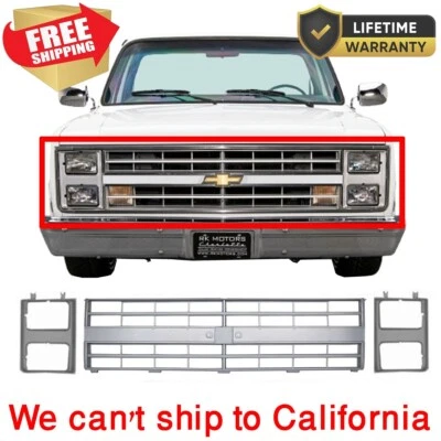 For 1985-1987 Grill & Head Light Door,Truck Silverado Suburban 86 & 88 Chevy 3PC - Image 1 of 4