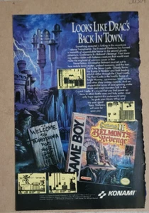 Castlevania II Belmont's Revenge Game Boy Vintage Print Ad 1991 (JA304 - Picture 1 of 1