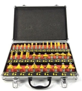 Juego de brocas de enrutador B-Stock con estuche 35 piezas kit de carburo de vástago de 1/4" SAE - Imagen 1 de 4