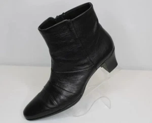 Botas al tobillo Munro Faith para mujer 9,5 estrechas de cuero negro con cremallera lateral cómodas - Imagen 1 de 15