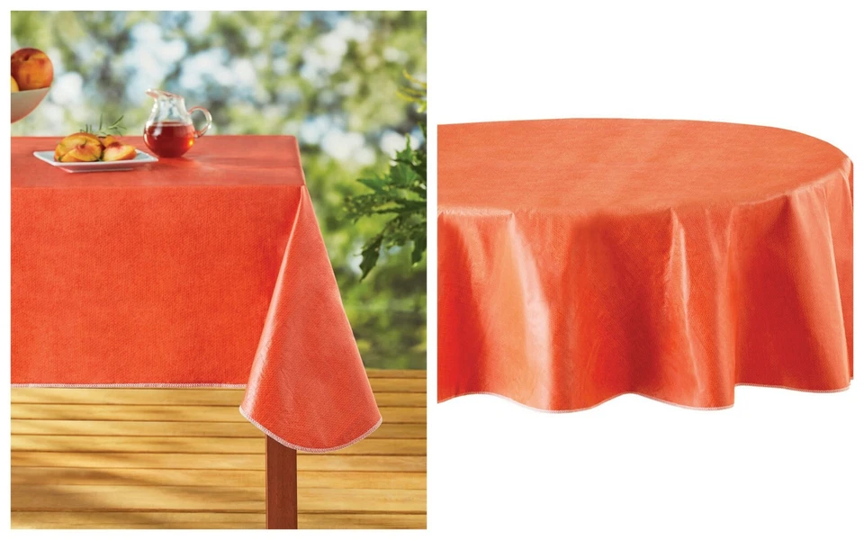 Mainstays CORAL Vinyl Tablecloth Various Sizes 70", 60" x 84" NEW - Image 1 of 1