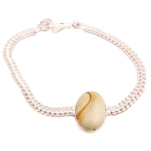 Jaspis Edelstein 925 Versilbert Armband Handmade Schmuck Geschenk 9 G BR-300 - Bild 1 von 3