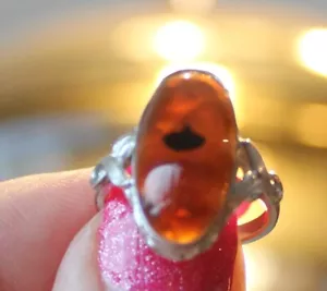 BELLISSIMO anello antico AGATA misura 5 argento sterling agata Montana. NOS - Foto 1 di 3