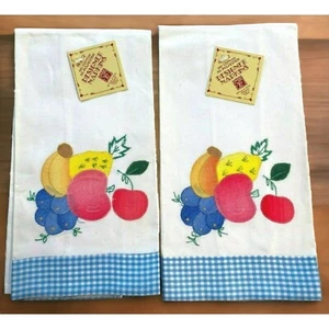 Fruit Bowl Designer Napkins Applique Blue Gingham Kitchen Crafts Blue 14 x 22 - Picture 1 of 5