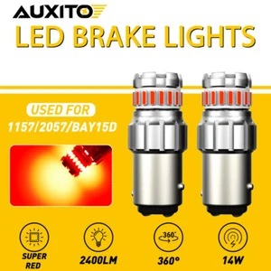 AUXITO Error Free BAY15D P21/5W 1157 Red LED Turn Signal Brake Tail Stop Light - Picture 1 of 16