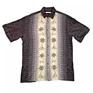 CAMISA HAWAIANA PIÑA TALLA M PALMERAS MARRÓN CAMPIA MODA HOMBRE - Imagen 1 de 4