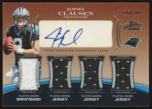 2010 Topps Prime Rookie Patch Auto Jimmy Clausen #PL4-JC Panthers RC RPA /30 - Picture 1 of 3