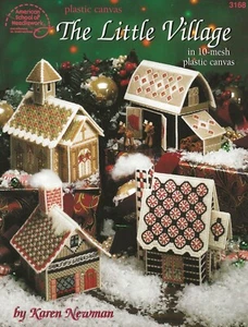 Das kleine Dorf Kunststoff Leinwand Kapelle Weihnachtsmann Werkstatt Rentier Scheune Landhaus - Bild 1 von 2