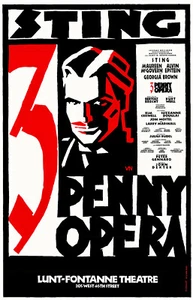 Kurt Weill's~3 Penny Opera ~Broadway Poster~STING~Maureen McGovern~Georgia Brown - Picture 1 of 1