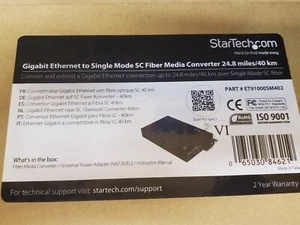 StarTech.com Gigabit Ethernet Single Mode Convert #ET91000SM402 40 km/24,8 Meilen. - Bild 1 von 4