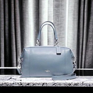 Coach F59325 borsa a tracolla Lenox in pelle di ciottoli blu scuro nuova con etichette - Foto 1 di 2