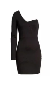 Lulus Gr. S Alsandair One Shoulder Sweetheart Bodycon Kleid schwarz dramatisch - Bild 1 von 14