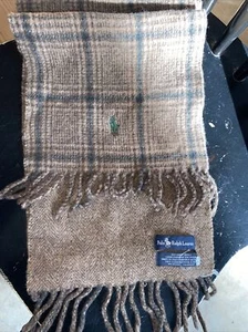 $60 Polo Ralph lauren Men's wool Brown Green plaid 80% Lames Wool Italy New - Picture 1 of 4
