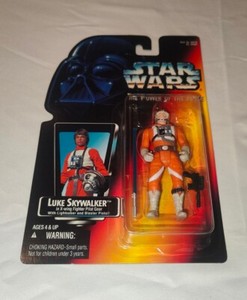 Star Wars POTF Luke Skywalker X-Wing Pilot Red Card Short Saber Long Tray ERROR