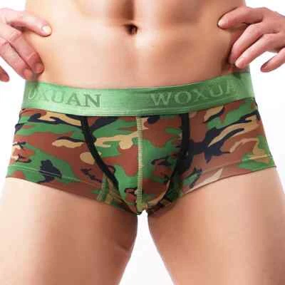Fashion Men Underwear Camouflage Printed Boxers Shorts U Convex Pouch Underpants - Image 1 of 4