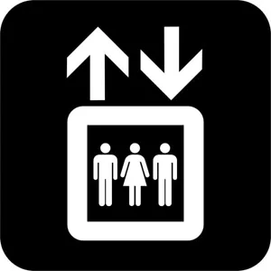 Elevator International Symbol Window Wall Vinyl Decal Sticker - Picture 1 of 5