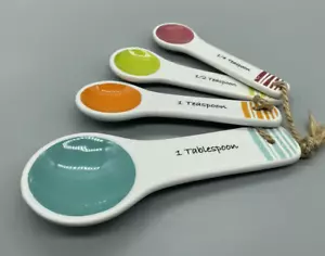Colorful Ceramic Decorative Measuring Spoons set of 4 Kitchen - Picture 1 of 4