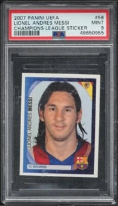 2007 Panini UEFA Champions League Sticker #58 Lionel Messi PSA 9 MINT - Picture 1 of 2