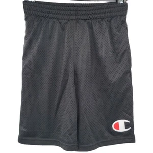 Champion Mesh Shorts Youth Medium Black Basketball Shorts Athletic Pockets Logo - Picture 1 of 3