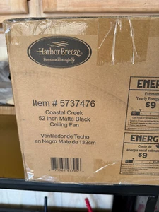 Harbor Breeze Coastal Creek 52-in Matte Black with Matte Black/Mocha Blades LED - Picture 1 of 6