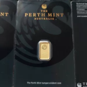 1 Gram 9999 Solid Gold Perth Mint Kangaroo Investor Ingot Bar Sealed Certified - Picture 1 of 3
