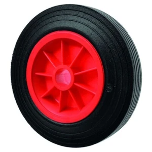 Rueda de carro de goma premium centro de plástico rojo 200 mm de diámetro Vendedor del Reino Unido de 19 mm de diámetro - Imagen 1 de 1