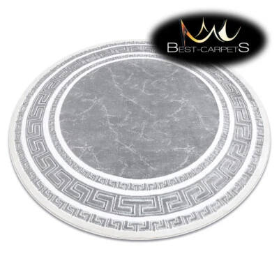 Amazing Modern Elegant Rug "GLOSS" circle frame greek GREY Best Quality - Image 1 of 4