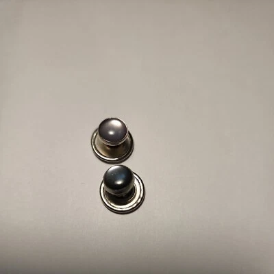 Broadway Tux Makers Puños/Camisa Botones Lote De 2 Gris-Luna Piedra Plateado  Foto 1 de 3