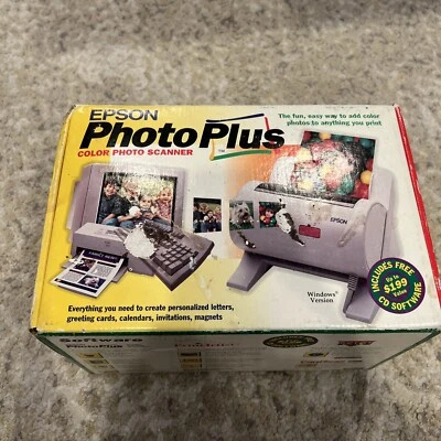 Epsom   Photo Plus Color Digital Scanner 1 Brand New 1996 Vtg. Windows Version - Image 1 of 4