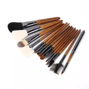 15PCS PROFESSIONAL WALNUT HANDLE COSMETIC BRUSH EYE SHADOW BRUSH SET MSRP $57.00 - Picture 1 of 6