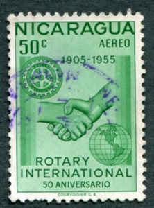 NICARAGUA 1955 50c emerald SG1236 used NG Rotary International Anniv AIR ##a3 - Picture 1 of 1