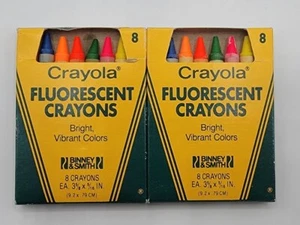 Vintage Binney & Smith Crayola Crayons 8 Pack Box Unused 2 Box Lot - Picture 1 of 4