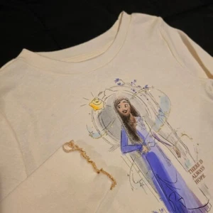Disney Wish Girl's Cream Long Sleeve Graphic Shirt NWOT Size 4 - Picture 1 of 6