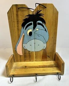 Vtg Hand Painted Disney Eeyore Wood Wall Shelf Childs Room Winnie The Pooh - Picture 1 of 7
