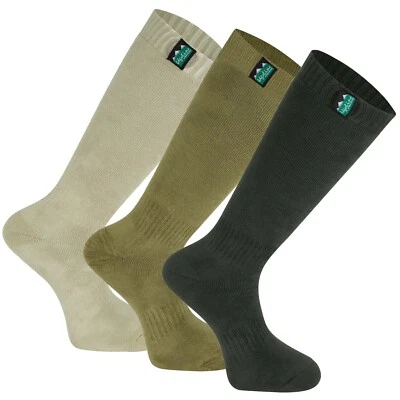 SEELAND Ridgeline Cotton Work Socks Full Length 3-Pack of Socks - Olive Multi