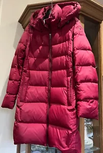Tommy Hilfiger Down Coat £320, Red Nylon Global Stripe / XS UK 8 - Picture 1 of 10