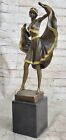 Hand Made Bergman Bronze Female Dancer Gold Patina by Lost Wax Method Figure