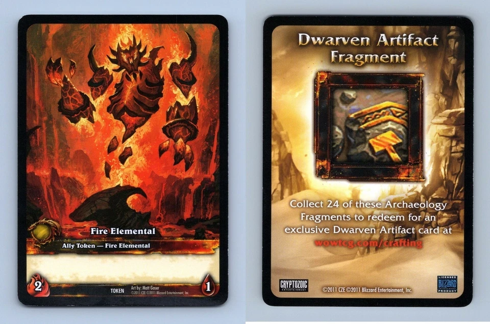 Fire Elemental - War Of The Elements 2011 Warcraft Token TCG Card - Image 1 of 1